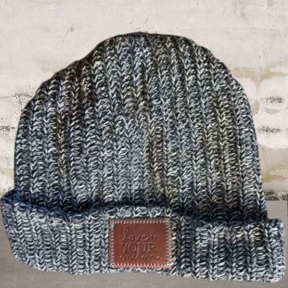 Love Your Melon Knit Hat with Leather Patch